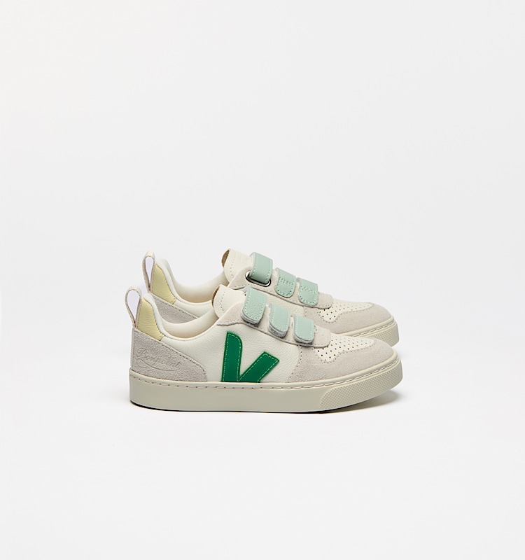veja baskets small-v-10-veja-x-bonpoint cuir vert BO0520722 Lateral view