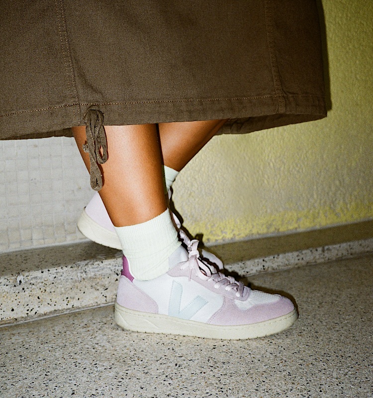 veja sneakers v-10 leather purple VX0203476