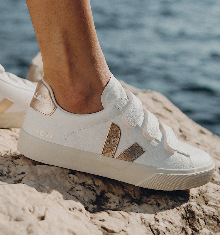 veja zapatillas recife-logo cuero blanco RC0502762