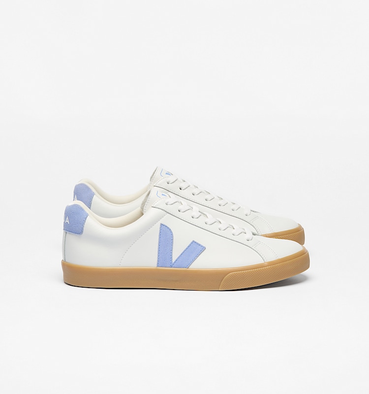 veja zapatillas esplar-logo cuero blanco EO0220765 Lateral view