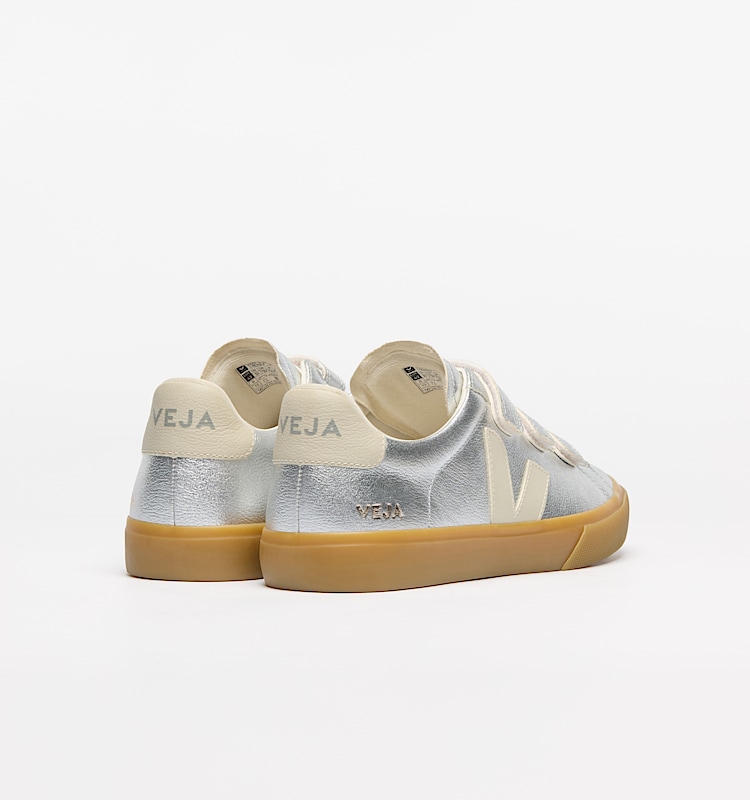 veja sapatilhas recife-logo couro prateado RC0520779 Back view
