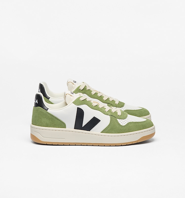 veja sneakers v-10-prime 皮革 绿色 VI0220866 Lateral view