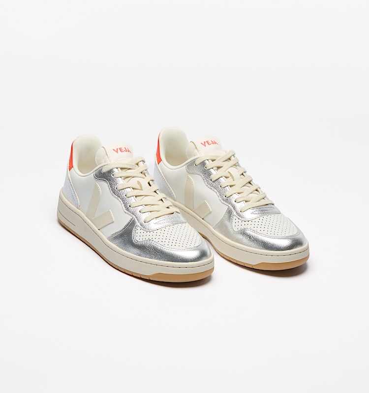 veja v-10-prime leather silver VI0220867