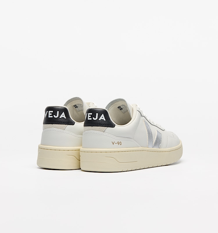 veja zapatillas v-90 algodón-orgánico blanco VD2020910 Back view