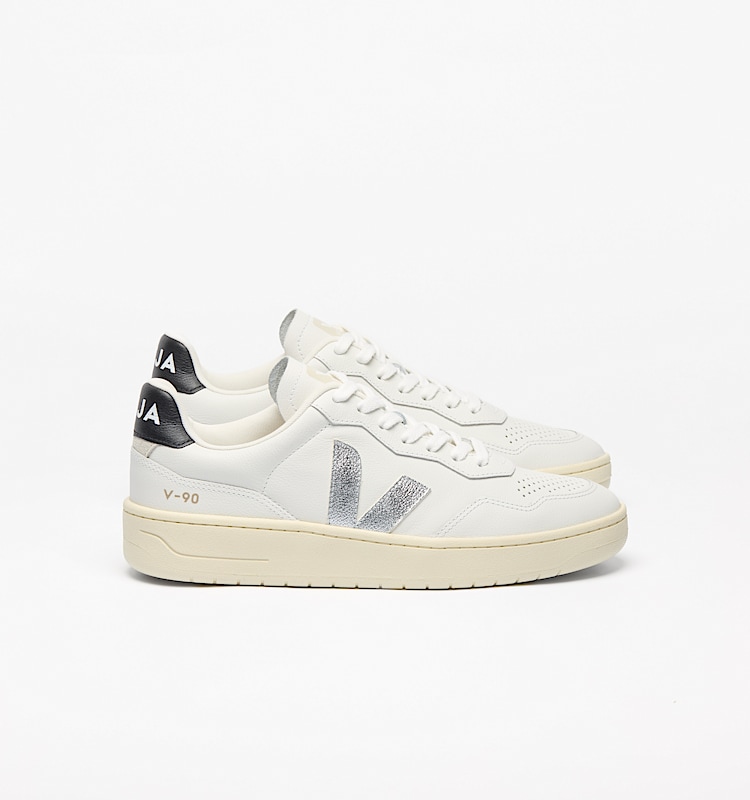 veja zapatillas v-90 algodón-orgánico blanco VD2020910 Lateral view