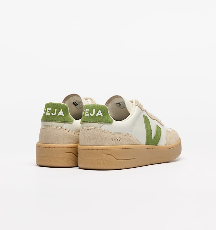 veja zapatillas v-90 algodón-orgánico beige VD2020916 Back view