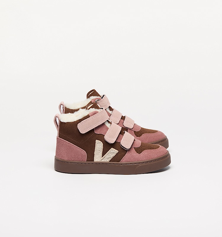 veja baskets small-v-10-mid-winter suède multicolore DF0320994 Lateral view