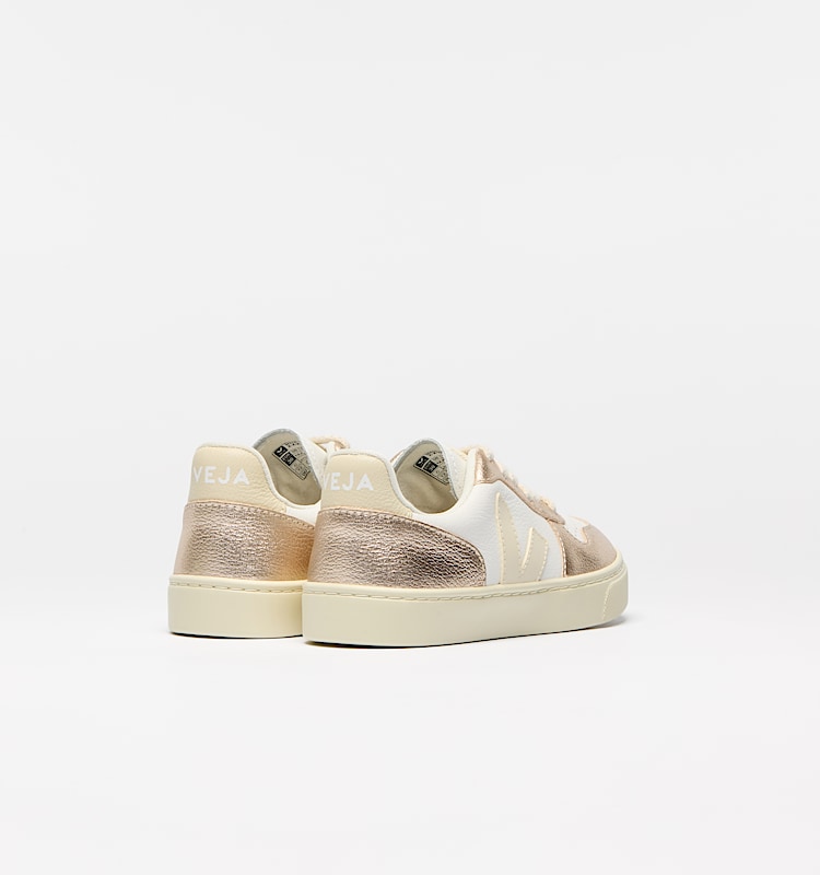 veja sneakers small-v-10-laces leather gold CX0521003 Back view