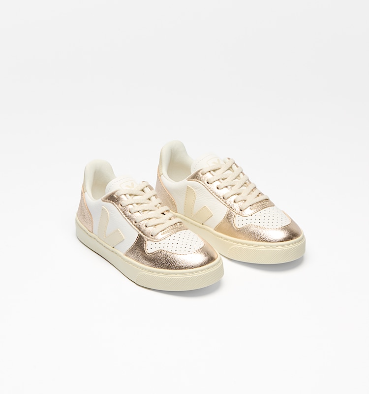 veja sneakers small-v-10-laces leather gold CX0521003 Top view