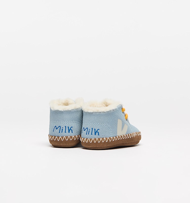 veja sneakers baby-winter-veja-x-milk suede blue MB0321175 Back view