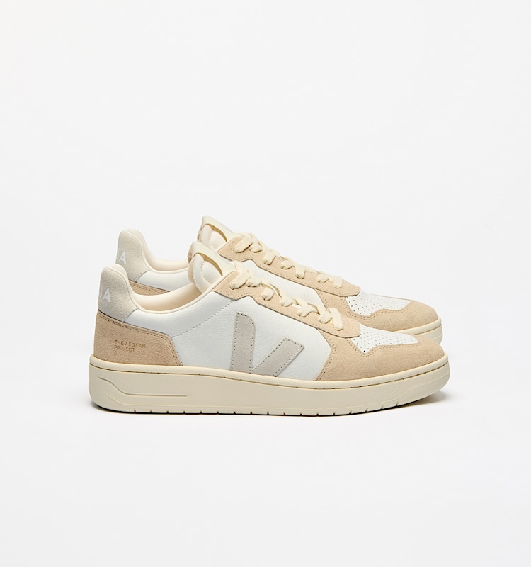 veja zapatillas v-82 cuero beige VE3320756 Lateral view