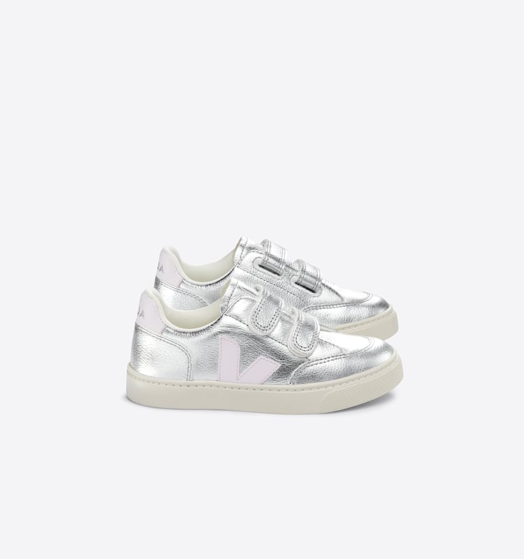 veja zapatillas small-v-12 cuero plata XV0503416 Lateral view
