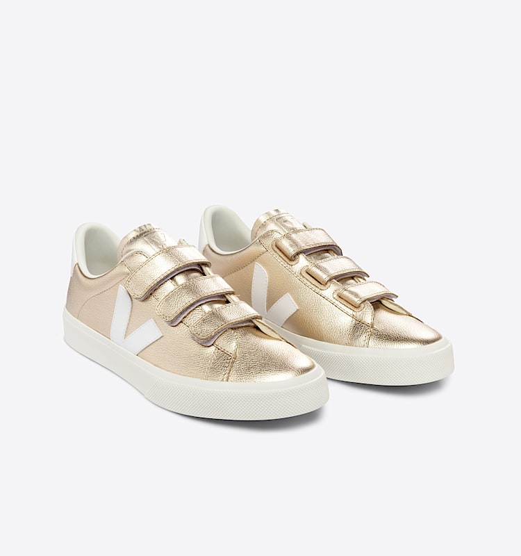 veja zapatillas recife-logo cuero oro RC0502418 Top view