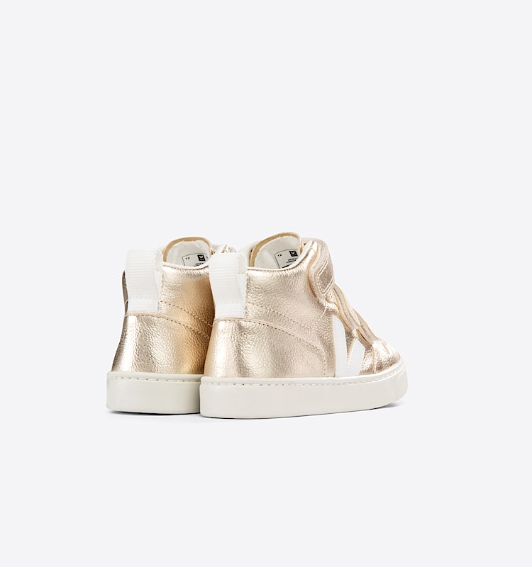 veja sneakers small-v-10-mid leather gold DV0503037 Back view