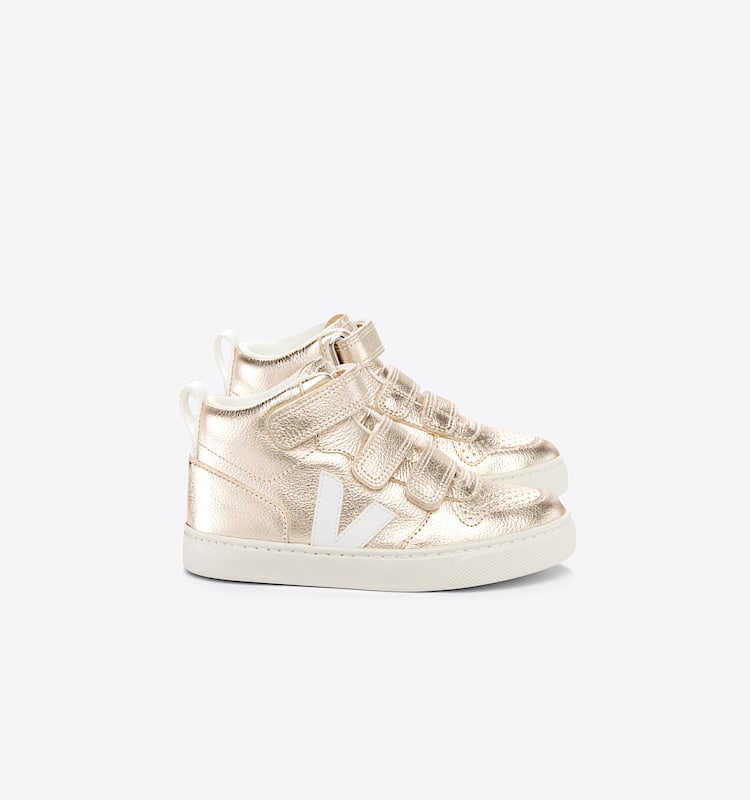 veja sneakers small-v-10-mid leather gold DV0503037 Lateral view