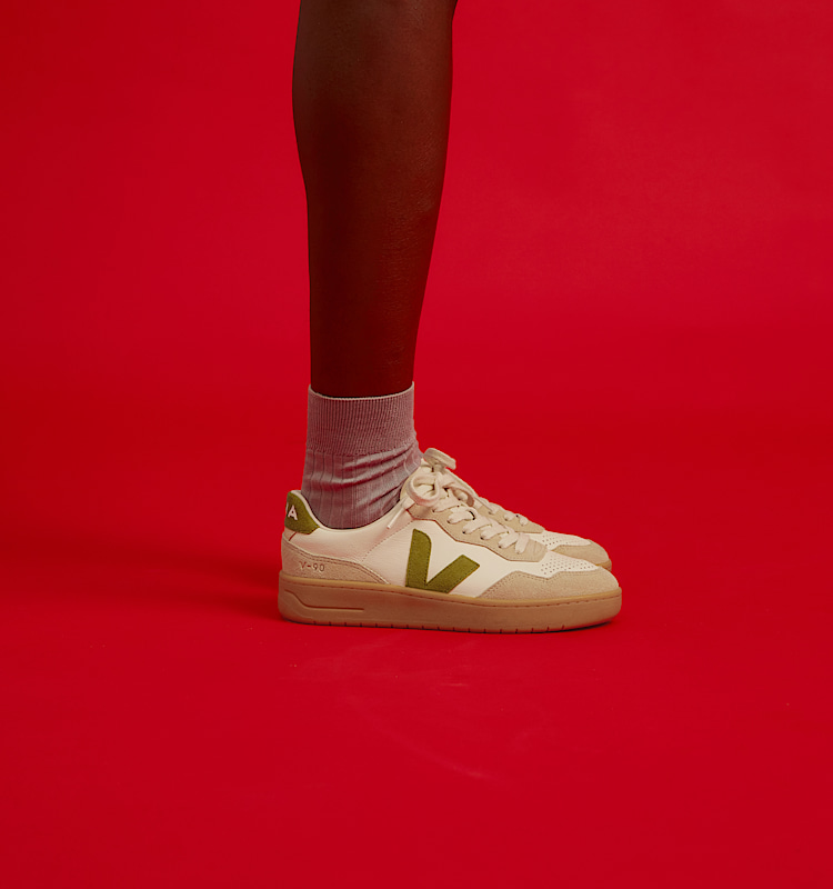 veja sneakers v-90 有机棉 米色 VD2020916