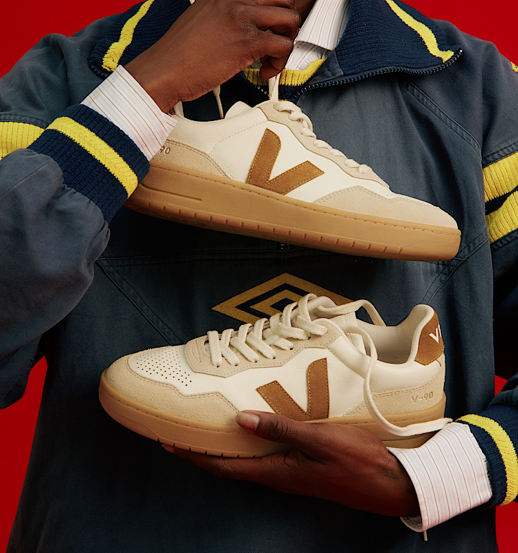 veja sneakers v-90 有机棉 米色 VD2020915
