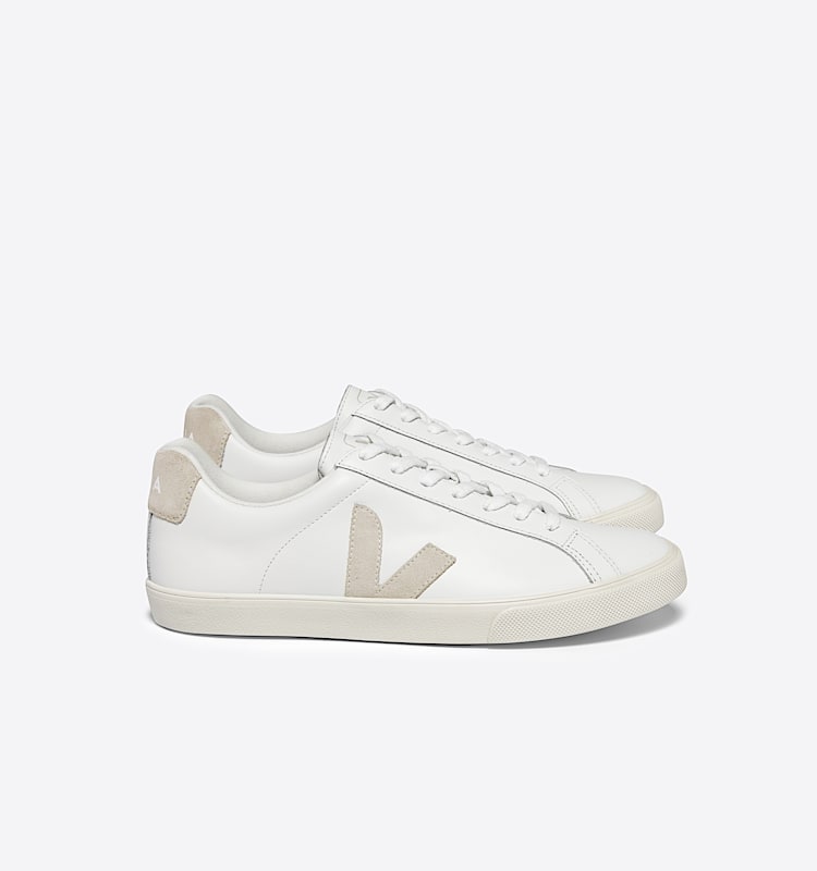 veja zapatillas esplar-logo cuero blanco EO0202335 Lateral view