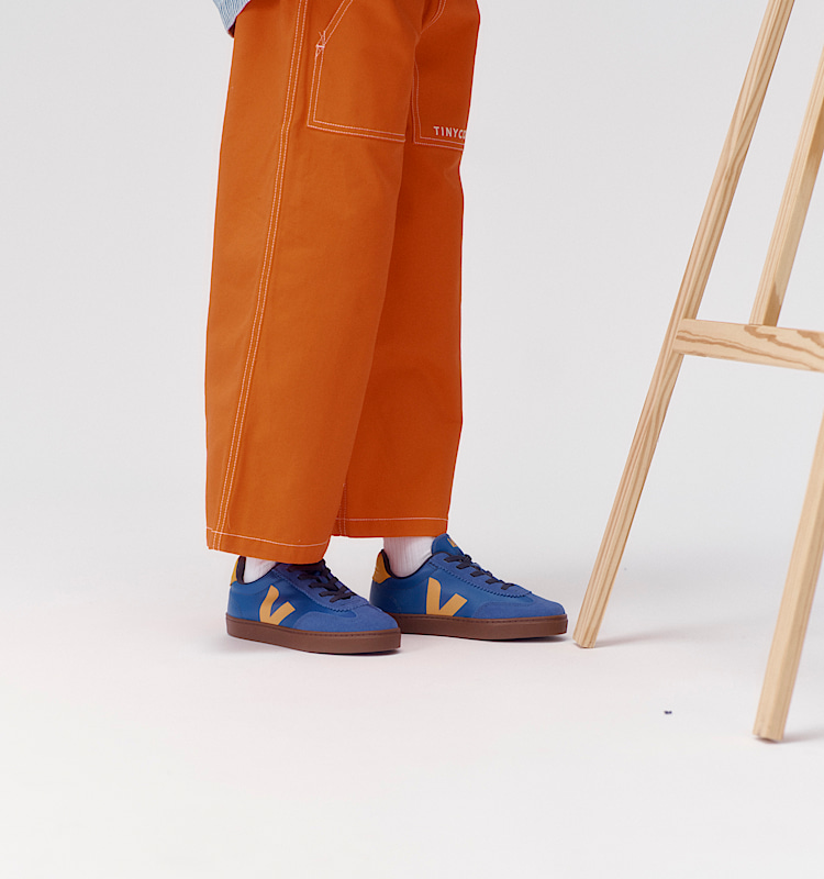 veja baskets small-volley cuir-biologique bleu SY2021017