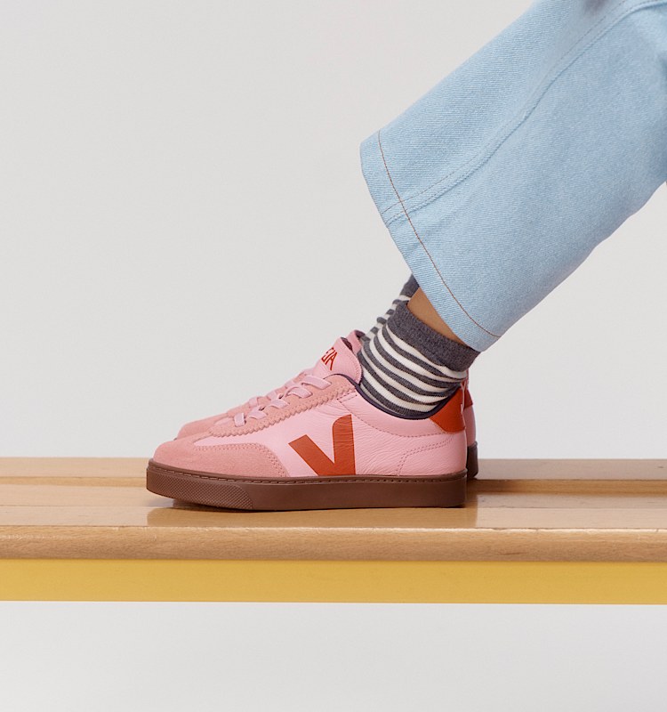 veja zapatillas small-volley cuero-orgánico rosa SY2021016