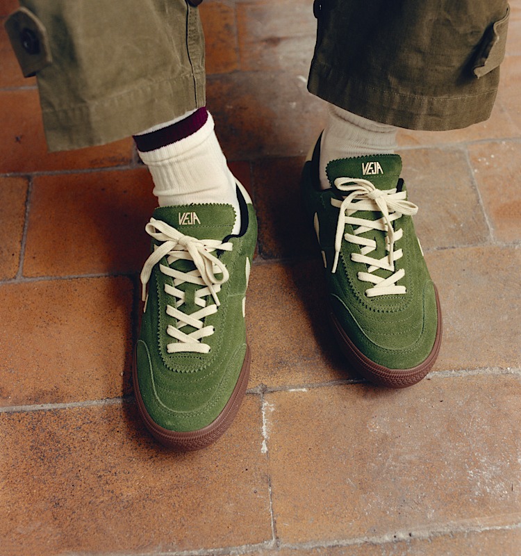 veja baskets panenka suède vert FU0320902
