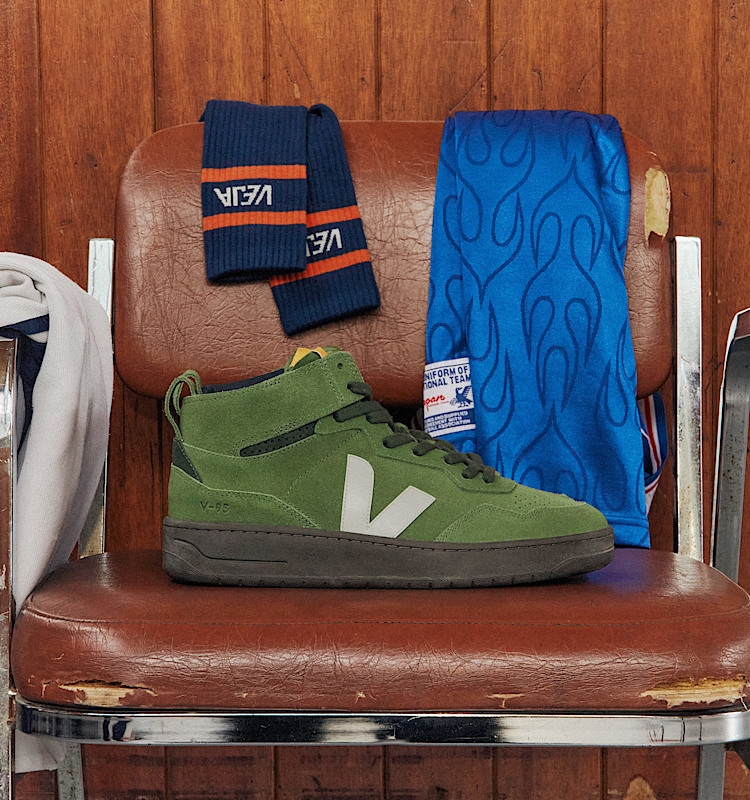 veja sneakers v-95 麂皮 绿色 QZ0320859