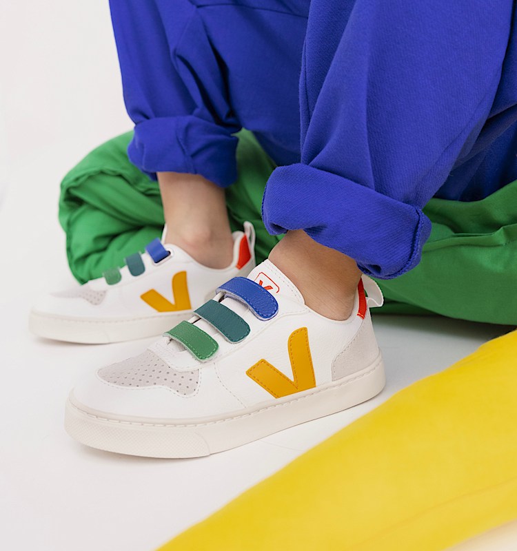 veja zapatillas small-v-10 cuero multicolor cv0502905